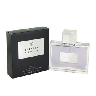 Beckham Signature Eau De Toilette bottle with black box packaging displayed side by side