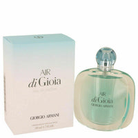 Air di Gioia perfume bottle with gradient box, green glass container and stopper