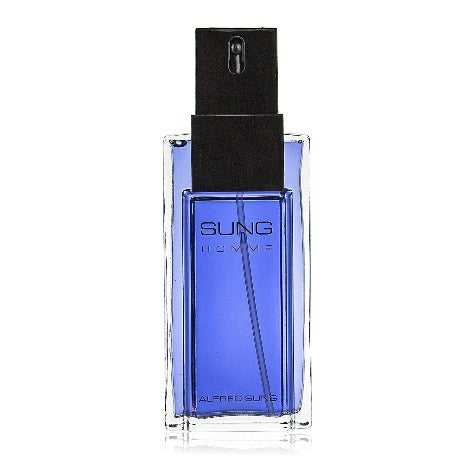 Alfred Sung Homme blue glass bottle with black spray pump