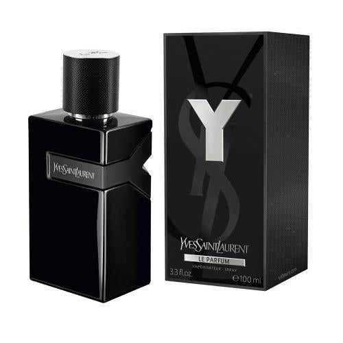 Yves Saint Laurent Y Le Parfum 3.3 oz glossy black bottle with black packaging box front view