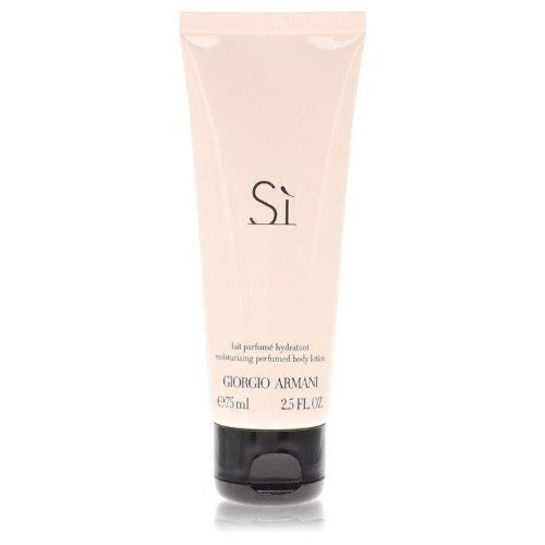 Armani Si body lotion tube in beige with black base cap, 2.5 fl oz