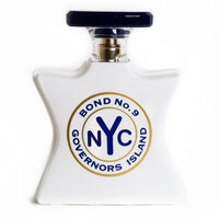 Bond No 9 Governors Island white bottle with dark cap and gold circular seal label