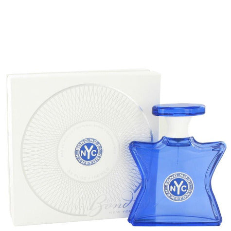 Bond No. 9 Hamptons blue eau de parfum bottle with white box packaging