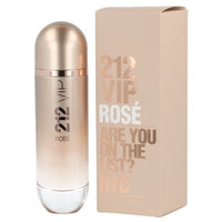 212 Vip Rose perfume bottle with beige gradient glass and matching box packaging.