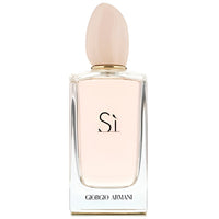 Armani Si Eau De Toilette bottle with peach cap against white background