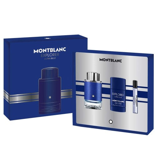 Mont Blanc Explorer Ultra Blue 3 Piece Gift Set For Men