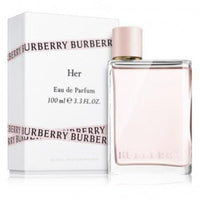 Burberry Her Eau de Parfum 3.3 oz pink bottle with packaging box front view