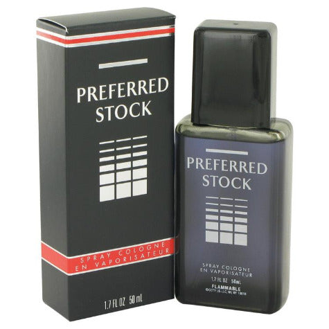 Stetson Preferred Stock Cologne Spray 2.5 Oz black bottle with black packaging box front view