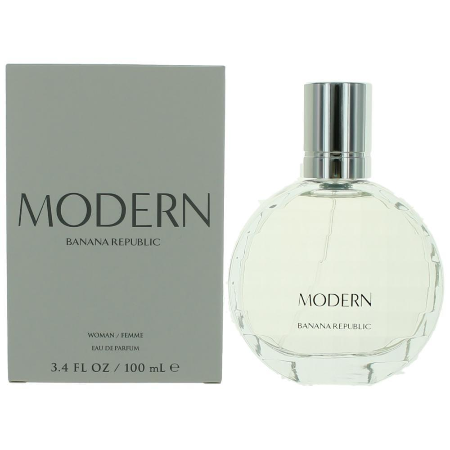 Banana Republic Modern eau de parfum bottle and gray box packaging, 3.4 fl oz