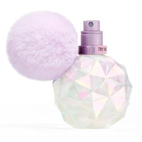Ariana Grande Moonlight Eau de Parfum 3.4 oz iridescent faceted bottle with pom pom front view