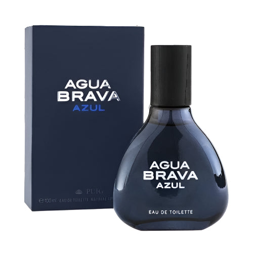 Agua Brava Azul eau de toilette bottle with dark blue box packaging
