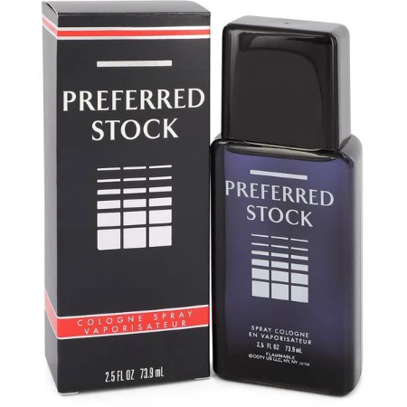 Stetson Preferred Stock Cologne Spray 2.5 Oz black bottle with black packaging box front view