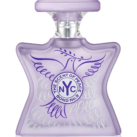 Bond No. 9 The Scent of Peace purple eau de parfum bottle with winged logo design
