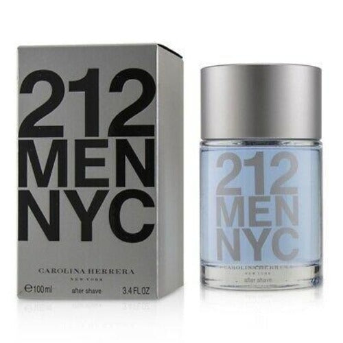 212 Men NYC aftershave box and bottle with clear liquid and silver cap