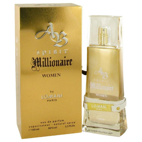Ab Spirit Millionaire Women perfume bottle and gold box packaging set