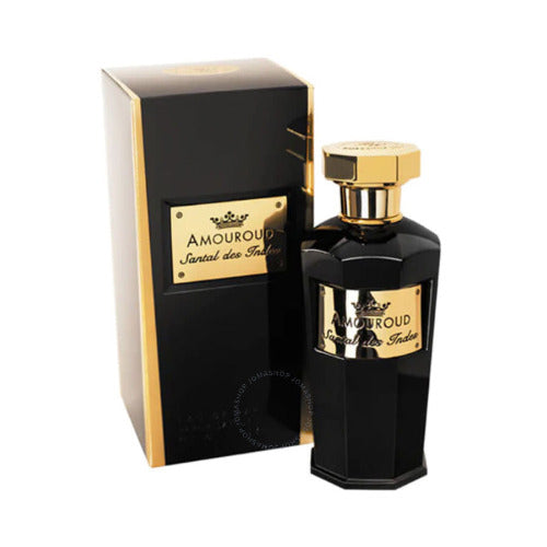 Amouroud Santal Des Indes Eau De Parfum bottle with gold cap and black box packaging