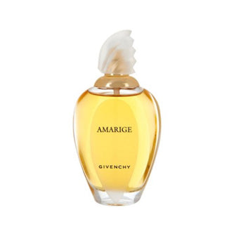 Amarige eau de toilette bottle with yellow liquid and clear stopper