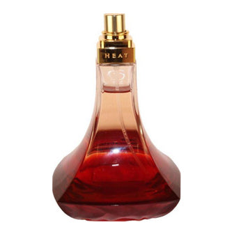 Beyonce Heat Eau De Parfum bottle with deep red liquid and gold spray top