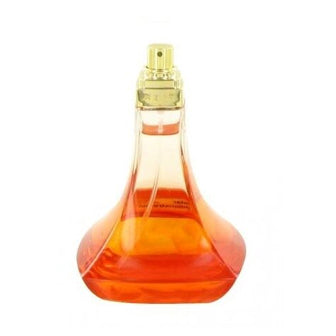 Beyonce Heat Rush Eau De Toilette bottle with gold spray top and amber-colored fragrance liquid